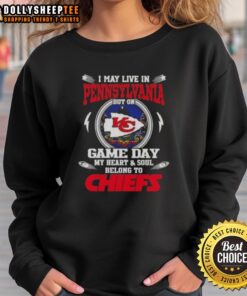 Cozy Kansas City Chiefs sweatshirt for game day, perfect for Pennsylvania fans showing team spirit and pride.