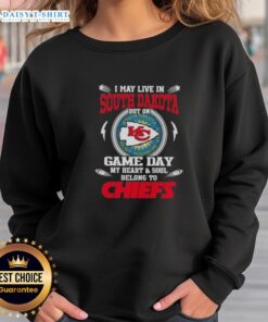 Kansas City Chiefs sweatshirt showcasing pride for the team, perfect for game day, even in South Dakota.