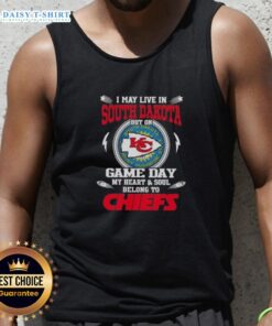 Stylish tank top featuring 'Game Day: My Heart Belongs to Kansas City Chiefs' design, perfect for South Dakota fans.