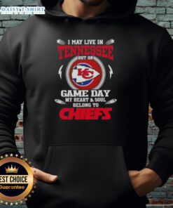 Alt Text: Kansas City Chiefs hoodie, showcasing team spirit for fans living in Tennessee on game day.