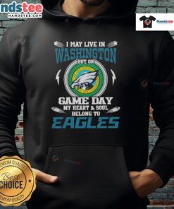 Philadelphia Eagles hoodie showcasing team spirit for fans living in Washington on game day.