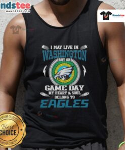 Philadelphia Eagles tank top showcasing team spirit for fans in Washington on game day.