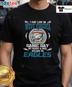 Awesome Philadelphia Eagles T-shirt for fans in West Virginia, showcasing team pride on game day.