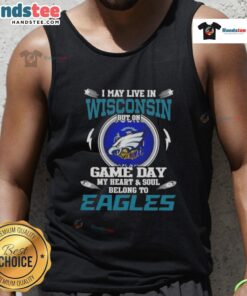 Philadelphia Eagles tank top showcasing team spirit for fans in Wisconsin on game day. Perfect for football enthusiasts!