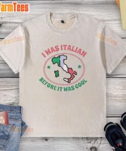 Awesome I Was Italian Before It Was Cool Map Washed T-Shirt featuring vintage Italian map design in vibrant colors.