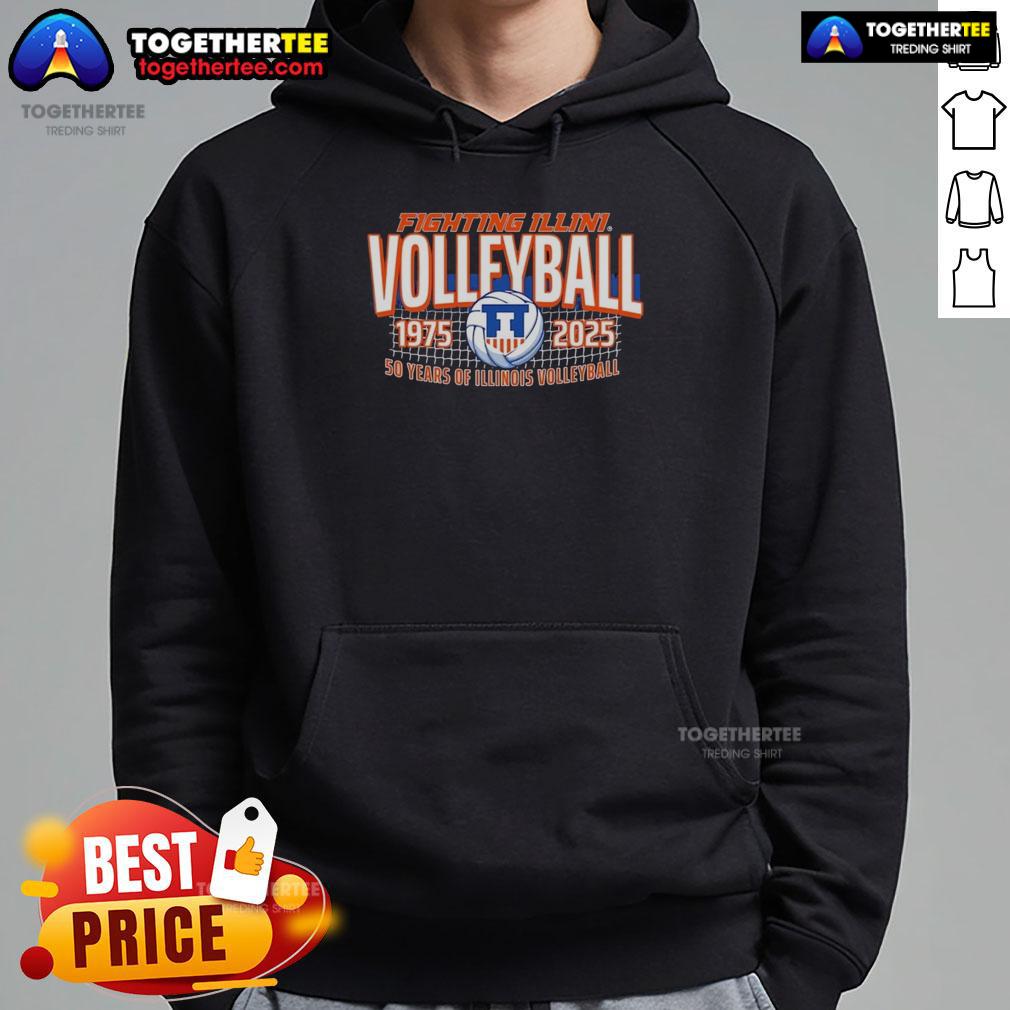 Awesome Illinois Fighting Illini Volleyball 50 Years 1978 2025 Hoodie
