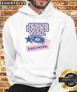 Awesome Jesus Loves You Overbranded Hoodie in vibrant colors, perfect for spreading positivity and faith-inspired fashion.