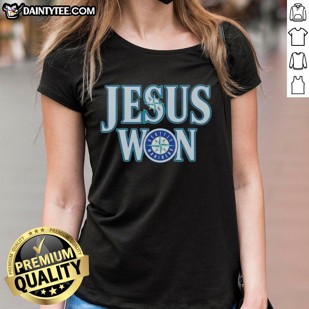 awesome-jesus-won-seattle-mariners-baseball-logo-ladies-tee Awesome Jesus Won Seattle Mariners Baseball Logo Ladies Tee featuring a vibrant design for female fans.
