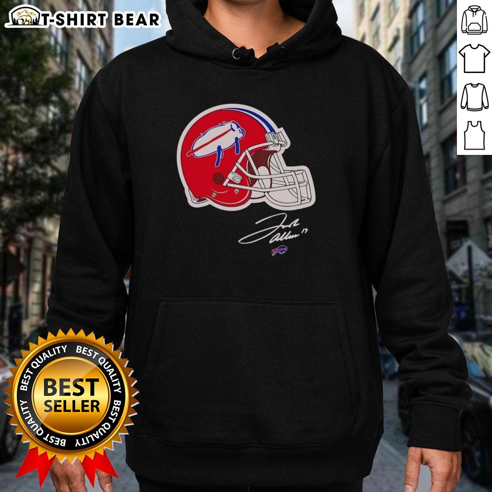 Awesome Josh Allen Buffalo Bills Helmet Signature Hoodie Alt Text: Awesome Josh Allen Buffalo Bills Helmet Signature Hoodie showcasing team pride and player tribute.