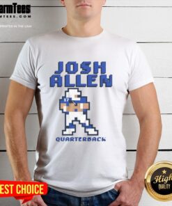 Awesome Josh Allen Buffalo Bills quarterback pixel T-shirt featuring vibrant graphics and team colors for fans.