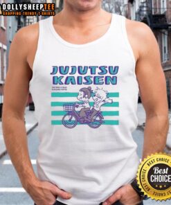 Awesome Jujutsu Kaisen tank top featuring Satoru Gojo and Suguru Geto, perfect for anime fans and casual wear.
