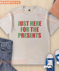 Alt Text: Awesome Just Here For The Present Meme Washed T-Shirt featuring a humorous graphic design for casual wear.