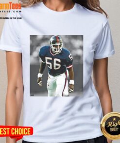 Alt Text: Awesome Lawrence Taylor New York Giants football ladies tee featuring vibrant graphics and stylish design for fans.