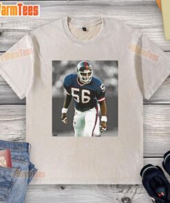 Awesome Lawrence Taylor New York Giants football washed t-shirt featuring vintage design and vibrant team colors.