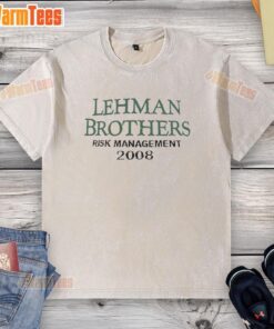 Awesome Lehman Brothers Risk Management 2008 washed t-shirt featuring a vintage design, perfect for finance enthusiasts.