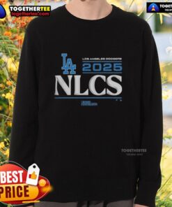 Alt Text: Los Angeles Dodgers 2025 Division Series Winner sweatshirt in locker room, celebrating team victory and style.