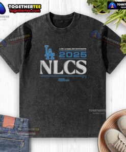 Alt Text: 2025 Los Angeles Dodgers Division Series Winner locker room washed t-shirt showcasing team pride and victory.