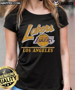 Vintage ladies tee featuring the Los Angeles Lakers logo, perfect for fans of the iconic NBA team.