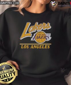 Vintage Los Angeles Lakers fly-by sweatshirt showcasing iconic team colors and logo, perfect for fans.