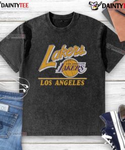 Vintage washed Los Angeles Lakers Fly By T-shirt showcasing classic team graphics in a stylish design.