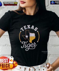 Alt Text: Awesome LSU Tigers Texas Tigers ladies tee featuring vibrant team colors and stylish design for female fans.