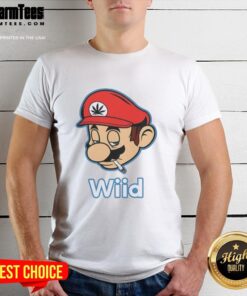 Awesome Mario Bros Wiid Smoking T-Shirt featuring a colorful graphic of Mario with a smoke effect, perfect for gamers.