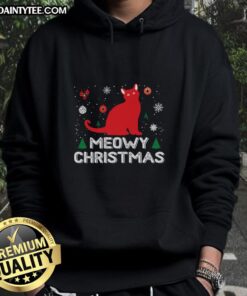 Awesome Meowy Christmas Hoodie featuring a festive cat design, perfect for holiday celebrations and cozy winter wear.