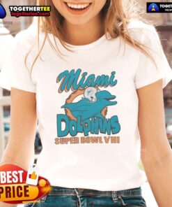 Awesome Miami Dolphins Super Bowl ladies tee featuring vibrant team colors and festive design for female fans.