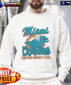 Awesome Miami Dolphins Super Bowl sweatshirt featuring vibrant team colors and logo, perfect for game day fans.