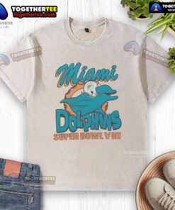 Awesome Miami Dolphins Super Bowl washed t-shirt featuring vibrant team colors and vintage design for fans.