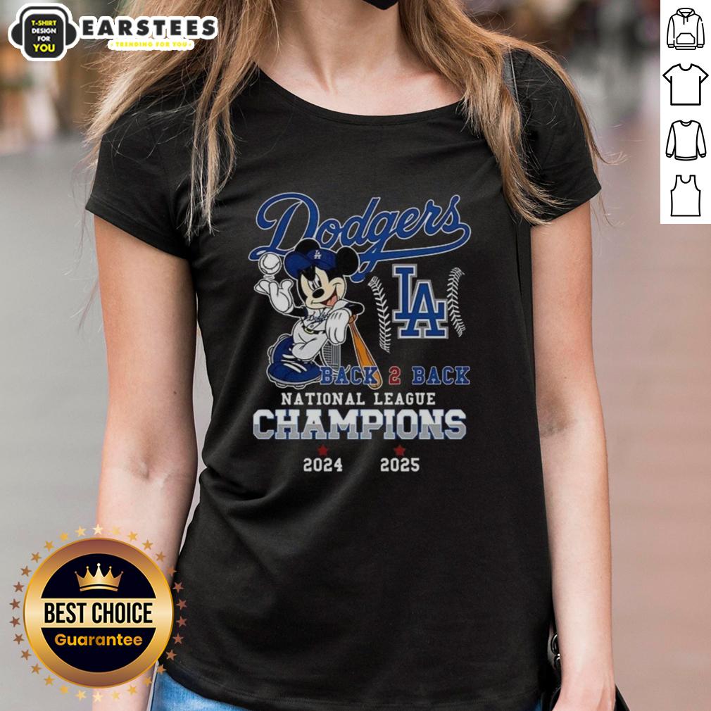 awesome-mickey-mouse-x-los-angeles-dodgers-national-league-champions-back-to-back-2024-2025-ladies-tee Ladies tee featuring Awesome Mickey Mouse and Los Angeles Dodgers National League Champions design 2024-2025.