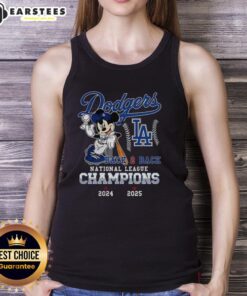 Alt Text: Awesome Mickey Mouse X Los Angeles Dodgers tank top celebrating back-to-back National League Champions 2024-2025.