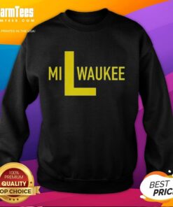 Awesome Milwaukee Brewers L Logo Sweatshirt featuring team colors, perfect for fans and casual wear.