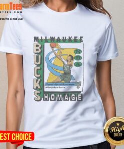 Awesome Milwaukee Bucks trading card featuring Giannis Antetokounmpo on a stylish ladies tee, perfect for fans.