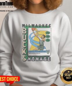 Awesome Milwaukee Bucks trading card sweatshirt featuring Giannis Antetokounmpo, perfect for fans and collectors.