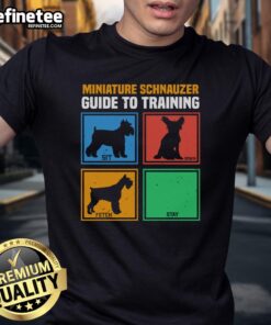 Awesome Miniature Schnauzer Guide To Training T-Shirt featuring a playful schnauzer design, perfect for dog lovers.
