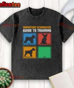 Awesome Miniature Schnauzer training guide on a washed t-shirt, showcasing a playful design for dog lovers.