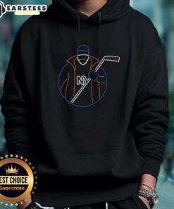 Alt Text: Awesome New York Islanders neon fisherman hoodie featuring vibrant colors and team logo, perfect for fans and casual wear.