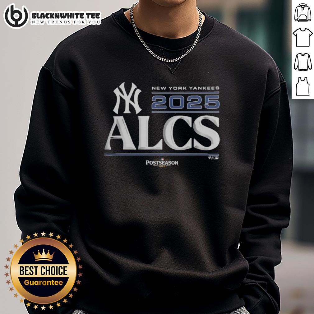 Awesome New York Yankees 2025 Division Series Winner Locker Room Sweatshirt Alt Text: New York Yankees 2025 Division Series Winner sweatshirt displayed in the locker room, showcasing team pride and style.