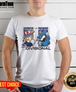 Alt Text: Awesome New York Yankees vs Toronto Blue Jays AL Division Series 2025 mascot t-shirt featuring vibrant team graphics.