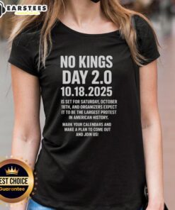 Awesome No Kings Day 2.0 Ladies Tee - Stylish shirt for Oct 18th, 2025 celebration, perfect for fashion-forward women.