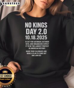 Awesome No Kings Day 2.0 Sweatshirt for October 18th, 2025, featuring a bold design and comfortable fit.