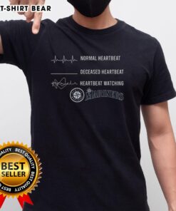 Awesome Normal Heartbeat and Deceased Heartbeat T-Shirt featuring Seattle Mariners design for baseball fans.