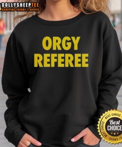 Awesome Orgy Referee Logo Sweatshirt featuring a bold graphic design, perfect for casual wear and unique style.