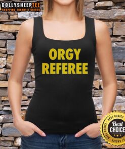 Awesome Orgy Referee Logo Tank Top featuring a fun referee design, perfect for parties and events.