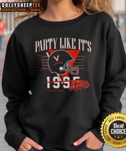Alt Text: Virginia Cavaliers Football sweatshirt featuring 'Awesome Party Like It's 2025' design, perfect for fans.