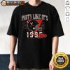 Alt Text: Awesome Party Like It'S 2025 Virginia Cavaliers Football 46-38 Helmet T-Shirt featuring vibrant team colors and design.