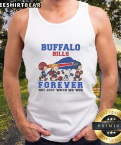Buffalo Bills Forever tank top featuring Snoopy and friends, perfect for fans celebrating every game day.