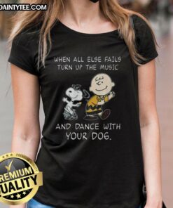 Awesome Peanuts Snoopy tee featuring a dog dancing with music, perfect for dog lovers and fans of Snoopy.