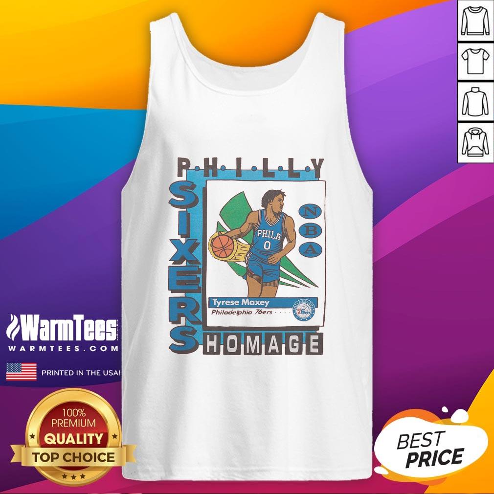 awesome-philadelphia-76ers-trading-card-tyrese-maxey-tank-top Awesome Philadelphia 76ers trading card featuring Tyrese Maxey on a stylish tank top design.
